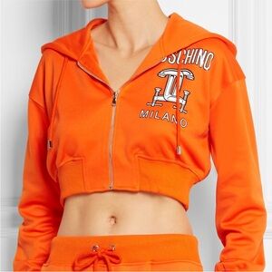 Moschino Couture Cropped Zip Up Hoodie